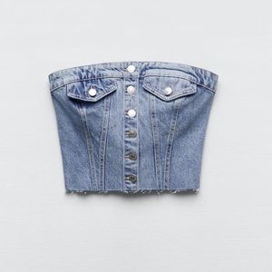 Zara Denim Corset Top